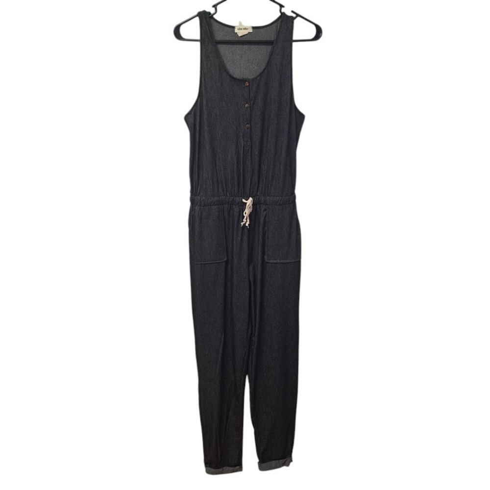 ShoSho Jumper Stretch Playsuit One Piece‎ Sleeveless Womens Large Black Gray - Picture 8 of 8